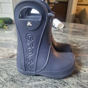 CROCS Kids Navy Blue Rain Boots
